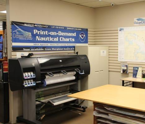 OceanGrafix Print Station - charts printed up to date on site.