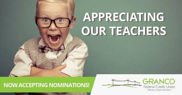 We appreciate our Grant County teachers! Every year we honor your favorites and award them cash prizes!