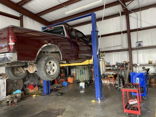 Replacing a transmission on a Ford F-150