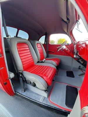 1937 Ford Tudor HotRod. Original metal body frame. Totally custom Two-tone interior with custom carpet and floor mats, custom headliner.