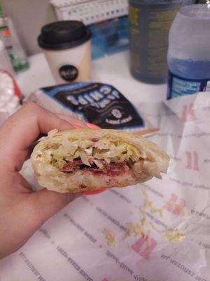 My sorry ass BLT. ‍‍‍I remember why I dont eat at Jimmy John's. I mean they could have put some bacon on it. Shesshh