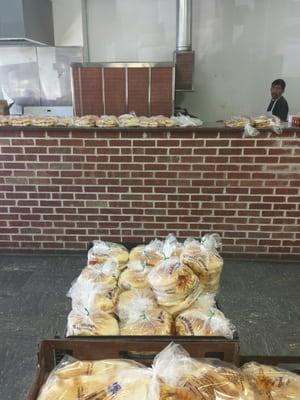 Fresh baked pitas and pies