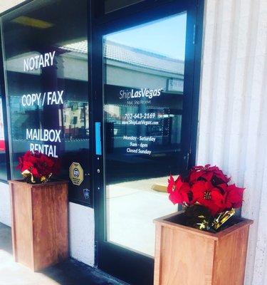 Our storefront is getting festive! Thank you Cory & Lisa L for helping us spruce up the front entrance!