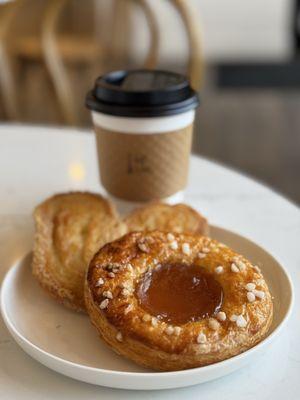 Apricot croissant and palmier