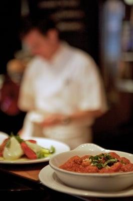 Roasted Tomato Caprese & Veal Meatballs