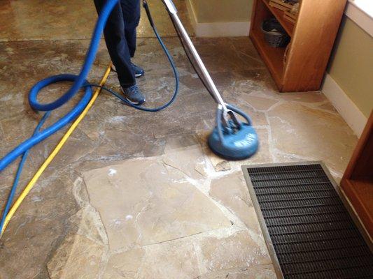 Tile and Stone flooring restoration makes a difference !