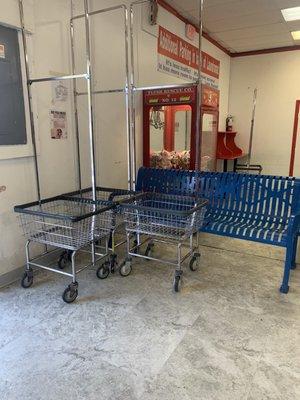 Plenty of carts for using to transfer laundry