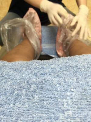 paraffin wax was too hot!!