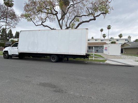 Their massive truck was pretty much filled to the max considering the type of gym equipment I had.