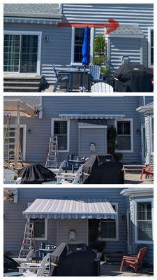 Shift existing motorized retractable awning