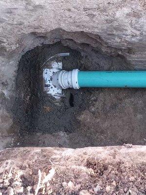 Sewer tap repair, on main sewer line