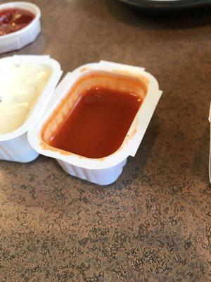 Buffalo dipping sauce. The Ranch dipping sauce is too high in calories. Not worth it.