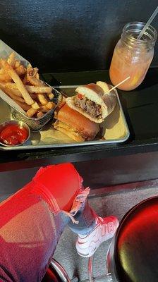 Philly cheesesteak with fries