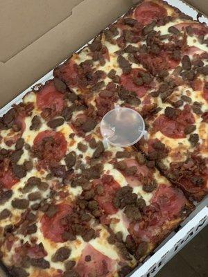 All corners Meatza Square Pan Pizza