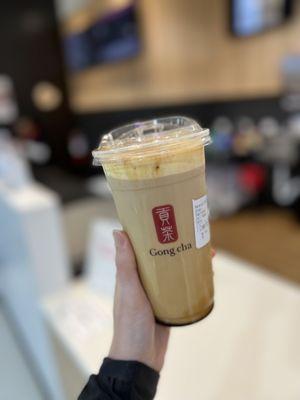 Creme Brûlée Brown Sugar Milk Tea - Large, no ice, 30% (next time I'll try without added sugar)