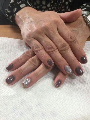 Gel manicure ladies check us out!Using Memorie brand gel and Accent Nail is gloriously blingy,!Wheres your Party finger!