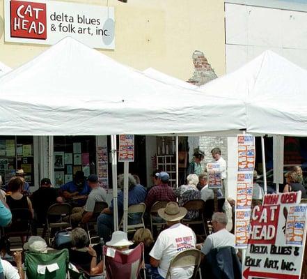 Occasional FREE street music nearby featuring local bluesmen playing their originals...  "Tip your musicians."