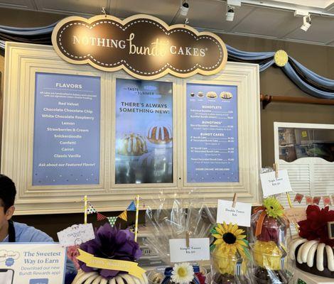 Nothing Bundt Cake menu