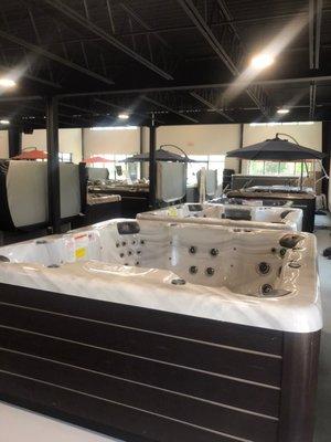 Part of the hot tub showroom. Too large for one pic