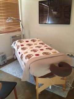 front treatment room for massage at Atwater Acupuncture