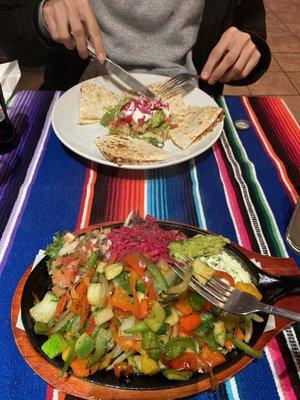 Vegetarian Fajita Al Pastor Quesadilla