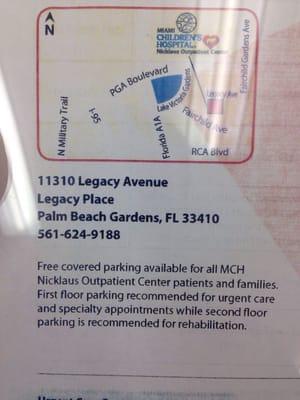 First floor parking recommended for urgent care