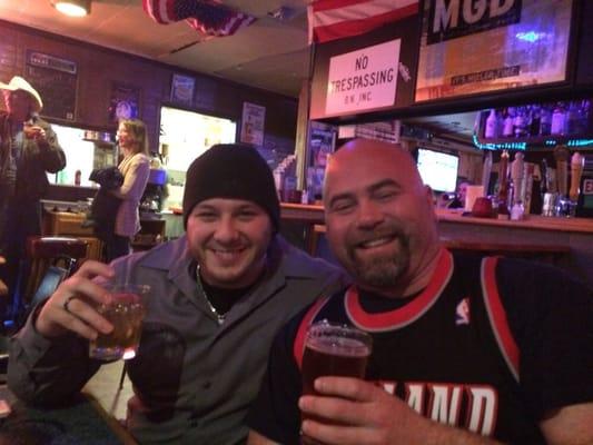 Watching a Blazer game and having drinks!