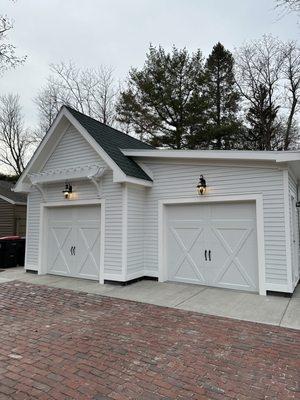 Lancaster NY, oldest home circa 1861 got a nice garage addition with gorgeous garage doors to match the homes era.