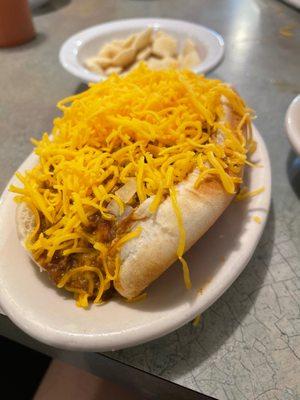 Chili cheese dog