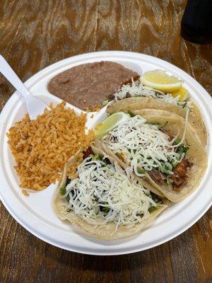 Tacos are really good here. Had chorizo, Asada, and carnitas.