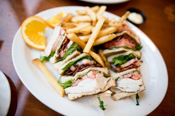 Our turkey club triple-decker with bacon, lettuce and tomato. #sandwiches #lunch #tripledecker #club