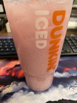 Strawberry Dragonfruit Refresher with Almond Milk after I stirred it.