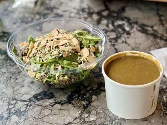 Organic Quinoa Bowl without avocado & lentil soup