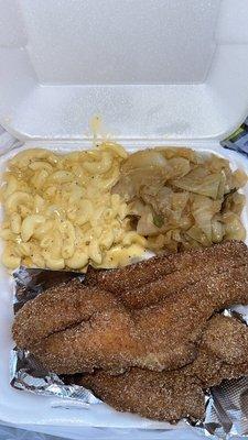 2pc whiting  Mac & cheese, cabbage