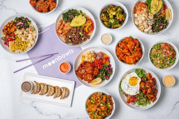 Korean-inspired, better-for-you, 100% gluten free menu of bowls, salads, apps, and desserts.