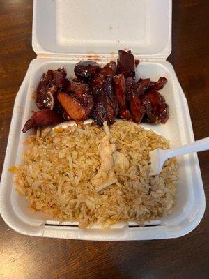 BBQ Pork Combo w/ Chicken Fried Rice - $12.52