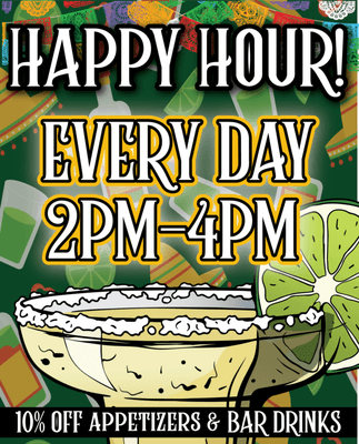 El Cheto happy hour every day 2-4pm