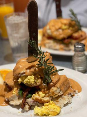 Andy's Sage Fried Chicken Benedict