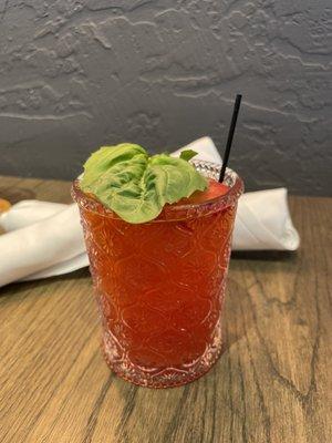 Strawberry basil margarita