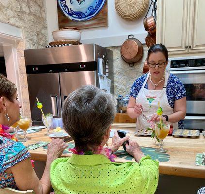 Our classes in our bespoke kitchen.