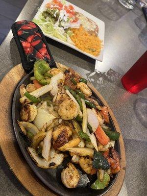 Shrimp fajitas.