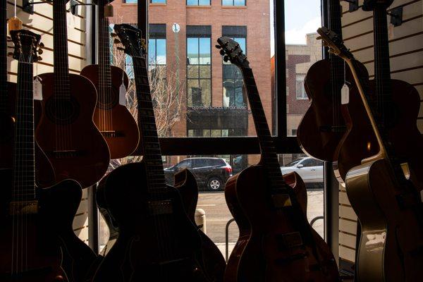 A great view from the front window of the Old Town School Music Store