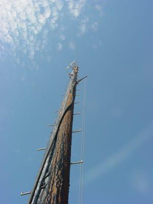 Broadcasting tower and antenna at KBUX radio