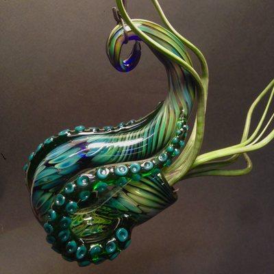 WinterArts: Nautilus Themed Planter by Glass Artist, Dale Strand