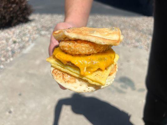 Captain Flapjack Breakfast Sandwich