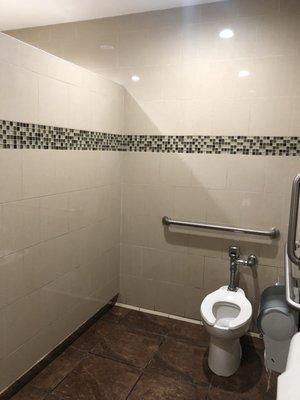 Clean Restrooms with nice big privacy walls