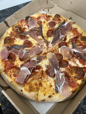 Pepperoni and prosciutto