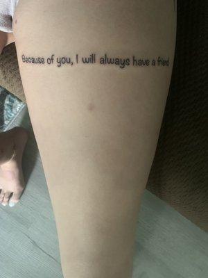 upper thigh tattoo