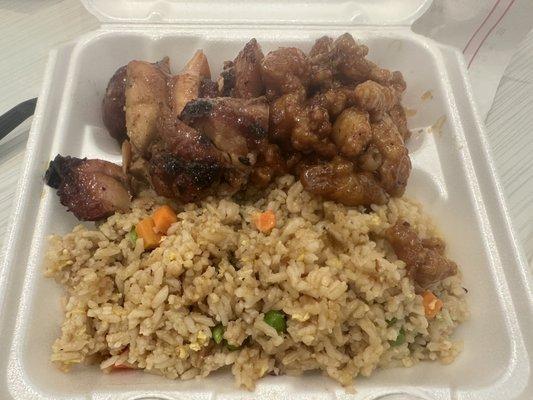 Bourbon Chicken & Orange Chicken with Fried Rice