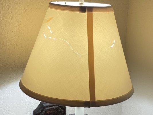 Stained and broken lampshade